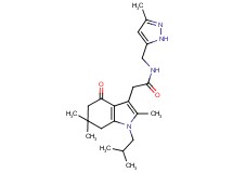 2-(1-isobutyl-2,6,6-trimethyl-4-oxo-4,5,6,7-tetrahydro-1H-indol-3-yl)-N-[(3-methyl-1H-pyrazol-5-yl)methyl]acetamide