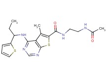 N-[2-(acetylamino)ethyl]-5-methyl-4-{[1-(2-thienyl)propyl]amino}thieno[2,3-d]pyrimidine-6-carboxamide