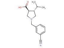 (3S*,4S*)-1-(3-cyanobenzyl)-4-isopropyl-3-pyrrolidinecarboxylic acid