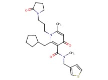2-(cyclopentylmethyl)-N,6-dimethyl-4-oxo-1-[3-(2-oxo-1-pyrrolidinyl)propyl]-N-(3-thienylmethyl)-1,4-dihydro-3-pyridinecarboxamide