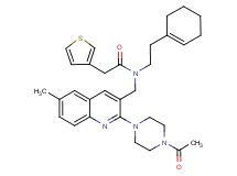 N-{[2-(4-acetyl-1-piperazinyl)-6-methyl-3-quinolinyl]methyl}-N-[2-(1-cyclohexen-1-yl)ethyl]-2-(3-thienyl)acetamide