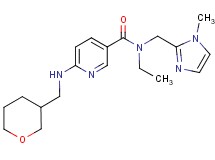 N-ethyl-N-[(1-methyl-1H-imidazol-2-yl)methyl]-6-[(tetrahydro-2H-pyran-3-ylmethyl)amino]nicotinamide