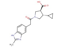 (3S*,4S*)-4-cyclopropyl-1-[(2-methyl-1H-benzimidazol-5-yl)acetyl]pyrrolidine-3-carboxylic acid