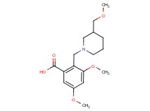 3,5-dimethoxy-2-{[3-(methoxymethyl)piperidin-1-yl]methyl}benzoic acid