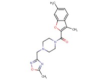 1-[(3,6-dimethyl-1-benzofuran-2-yl)carbonyl]-4-[(5-methyl-1,2,4-oxadiazol-3-yl)methyl]piperazine