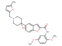 N-(2,5-dimethoxyphenyl)-5-{4-hydroxy-1-[(5-methyl-2-furyl)methyl]-4-piperidinyl}-1-benzofuran-2-carboxamide