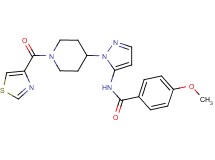4-methoxy-N-{1-[1-(1,3-thiazol-4-ylcarbonyl)-4-piperidinyl]-1H-pyrazol-5-yl}benzamide