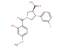 (3S*,4R*)-4-(3-fluorophenyl)-1-(2-hydroxy-4-methoxybenzoyl)pyrrolidine-3-carboxylic acid
