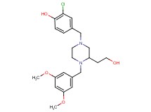 2-chloro-4-{[4-(3,5-dimethoxybenzyl)-3-(2-hydroxyethyl)-1-piperazinyl]methyl}phenol