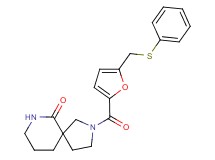 2-{5-[(phenylthio)methyl]-2-furoyl}-2,7-diazaspiro[4.5]decan-6-one