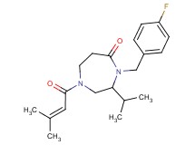 4-(4-fluorobenzyl)-3-isopropyl-1-(3-methylbut-2-enoyl)-1,4-diazepan-5-one