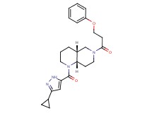 (4aR*,8aS*)-1-[(3-cyclopropyl-1H-pyrazol-5-yl)carbonyl]-6-(3-phenoxypropanoyl)decahydro-1,6-naphthyridine