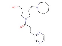 {(3R*,4R*)-4-(1-azepanylmethyl)-1-[3-(2-pyrazinyl)propanoyl]-3-pyrrolidinyl}methanol