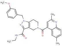 5-[(2,6-dimethyl-4-quinolinyl)carbonyl]-N-ethyl-1-(3-methoxybenzyl)-4,5,6,7-tetrahydro-1H-pyrazolo[4,3-c]pyridine-3-carboxamide