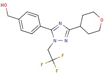 {4-[3-(tetrahydro-2H-pyran-4-yl)-1-(2,2,2-trifluoroethyl)-1H-1,2,4-triazol-5-yl]phenyl}methanol