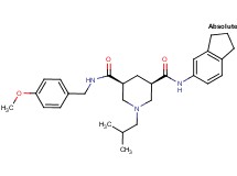 (3R,5S)-N-(2,3-dihydro-1H-inden-5-yl)-1-isobutyl-N'-(4-methoxybenzyl)-3,5-piperidinedicarboxamide