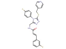 (2E)-3-(3-fluorophenyl)-N-({4-(4-fluorophenyl)-5-[(4-pyridinylmethyl)thio]-4H-1,2,4-triazol-3-yl}methyl)acrylamide