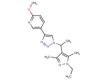 5-{1-[1-(1-ethyl-3,5-dimethyl-1H-pyrazol-4-yl)ethyl]-1H-1,2,3-triazol-4-yl}-2-methoxypyridine