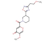 5-methoxy-2-({3-[3-(2-methoxyethyl)-1,2,4-oxadiazol-5-yl]-1-piperidinyl}carbonyl)-4H-pyran-4-one