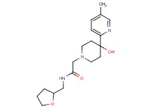 2-[4-hydroxy-4-(5-methylpyridin-2-yl)piperidin-1-yl]-N-(tetrahydrofuran-2-ylmethyl)acetamide