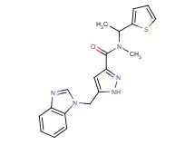 5-(1H-benzimidazol-1-ylmethyl)-N-methyl-N-[1-(2-thienyl)ethyl]-1H-pyrazole-3-carboxamide