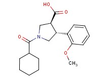 (3S*,4R*)-1-(cyclohexylcarbonyl)-4-(2-methoxyphenyl)pyrrolidine-3-carboxylic acid