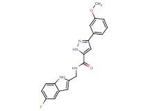 N-[(5-fluoro-1H-indol-2-yl)methyl]-3-(3-methoxyphenyl)-1H-pyrazole-5-carboxamide