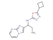 5-cyclobutyl-N-(1-imidazo[1,2-a]pyrimidin-2-ylpropyl)-1,3,4-oxadiazol-2-amine