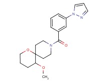 5-methoxy-9-[3-(1H-pyrazol-1-yl)benzoyl]-1-oxa-9-azaspiro[5.5]undecane