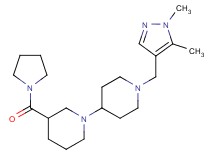 1'-[(1,5-dimethyl-1H-pyrazol-4-yl)methyl]-3-(pyrrolidin-1-ylcarbonyl)-1,4'-bipiperidine