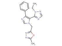 2-{[5-(1-ethyl-1H-1,2,4-triazol-5-yl)-4-phenyl-1H-imidazol-1-yl]methyl}-5-methyl-1,3,4-oxadiazole