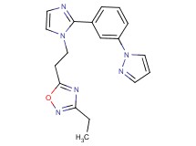 3-ethyl-5-(2-{2-[3-(1H-pyrazol-1-yl)phenyl]-1H-imidazol-1-yl}ethyl)-1,2,4-oxadiazole