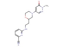 6-({2-[4-(1-methyl-6-oxo-1,6-dihydro-4-pyridazinyl)-2-morpholinyl]ethyl}amino)-2-pyridinecarbonitrile