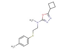5-cyclobutyl-N-methyl-N-{2-[(4-methylphenyl)thio]ethyl}-1,3,4-oxadiazol-2-amine