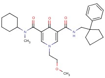 N-cyclohexyl-1-(2-methoxyethyl)-N-methyl-4-oxo-N'-[(1-phenylcyclopentyl)methyl]-1,4-dihydro-3,5-pyridinedicarboxamide