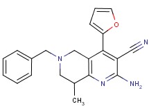 2-amino-6-benzyl-4-(2-furyl)-8-methyl-5,6,7,8-tetrahydro-1,6-naphthyridine-3-carbonitrile