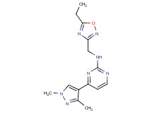 4-(1,3-dimethyl-1H-pyrazol-4-yl)-N-[(5-ethyl-1,2,4-oxadiazol-3-yl)methyl]pyrimidin-2-amine