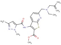 methyl 3-{[(1,3-dimethyl-1H-pyrazol-5-yl)carbonyl]amino}-6-{[ethyl(2-methyl-2-propen-1-yl)amino]methyl}thieno[2,3-b]pyridine-2-carboxylate