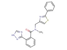 N-methyl-N-[(2-phenyl-1,3-thiazol-4-yl)methyl]-2-(1H-1,2,4-triazol-3-yl)benzamide