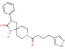 3-phenyl-8-[4-(1H-pyrazol-4-yl)butanoyl]-1,8-diazaspiro[4.5]decan-2-one