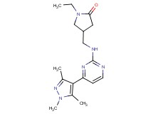 1-ethyl-4-({[4-(1,3,5-trimethyl-1H-pyrazol-4-yl)pyrimidin-2-yl]amino}methyl)pyrrolidin-2-one