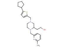 2-{4-[(5-cyclopentyl-2-thienyl)methyl]-1-[(6-methyl-2-pyridinyl)methyl]-2-piperazinyl}ethanol