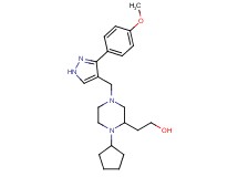 2-(1-cyclopentyl-4-{[3-(4-methoxyphenyl)-1H-pyrazol-4-yl]methyl}-2-piperazinyl)ethanol