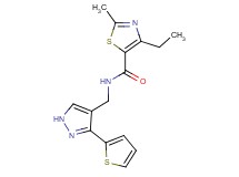 4-ethyl-2-methyl-N-{[3-(2-thienyl)-1H-pyrazol-4-yl]methyl}-1,3-thiazole-5-carboxamide