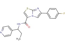 6-(4-fluorophenyl)-N-[1-(4-pyridinyl)propyl]imidazo[2,1-b][1,3]thiazole-3-carboxamide