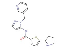 N-[1-(3-pyridinylmethyl)-1H-pyrazol-5-yl]-5-(2-pyrrolidinyl)-2-thiophenecarboxamide bis(trifluoroacetate)