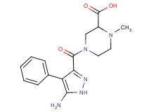 4-[(5-amino-4-phenyl-1H-pyrazol-3-yl)carbonyl]-1-methylpiperazine-2-carboxylic acid
