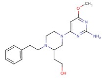 2-[4-(2-amino-6-methoxy-4-pyrimidinyl)-1-(2-phenylethyl)-2-piperazinyl]ethanol