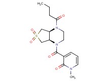 3-{[(4aS*,7aR*)-4-butyryl-6,6-dioxidohexahydrothieno[3,4-b]pyrazin-1(2H)-yl]carbonyl}-1-methyl-2(1H)-pyridinone