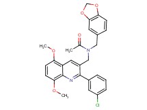 N-(1,3-benzodioxol-5-ylmethyl)-N-{[2-(3-chlorophenyl)-5,8-dimethoxy-3-quinolinyl]methyl}acetamide